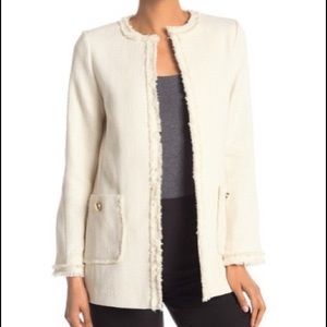 Catherine Malandrino Fringe Cream Jacket